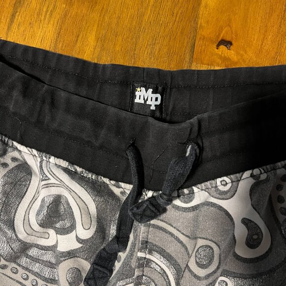 Imperious men's streetwear sweat shorts glossy pattern gray black 2XL - Picture 5 of 10